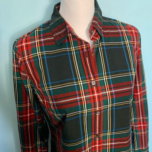 J. Crew Perfect Button Down Shirt in Stewart Plaid Size 4 - Picture 3 of 8
